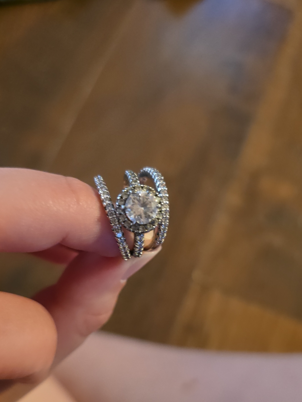 Pandora Silver Halo Round Cubic Stone Ring Set - Silver